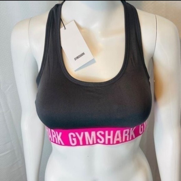 Gymshark Racer‎ Back Sports Seamless Charcoal Pink Sport Bra Size M - Picture 7 of 9